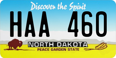 ND license plate HAA460
