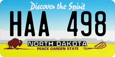 ND license plate HAA498