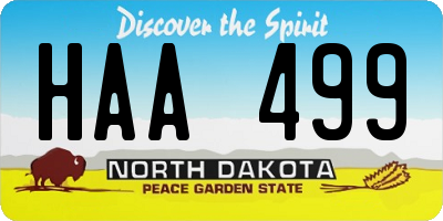 ND license plate HAA499