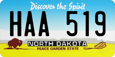 ND license plate HAA519