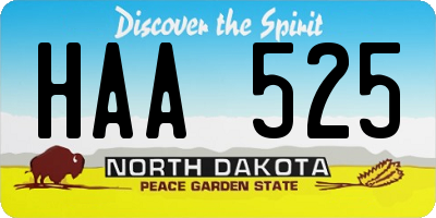 ND license plate HAA525