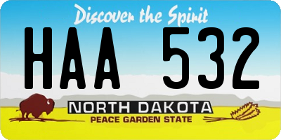 ND license plate HAA532