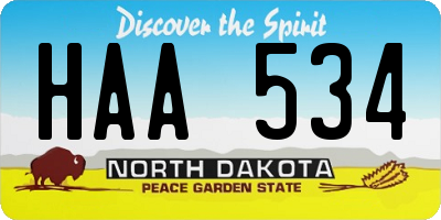 ND license plate HAA534
