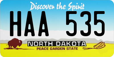 ND license plate HAA535