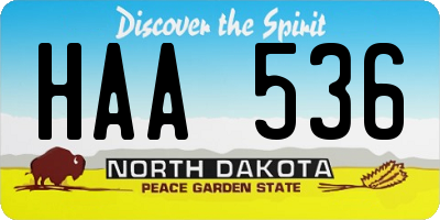ND license plate HAA536