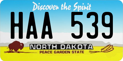 ND license plate HAA539