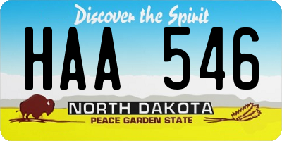 ND license plate HAA546