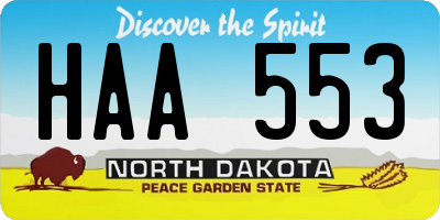 ND license plate HAA553