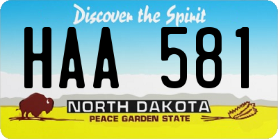 ND license plate HAA581