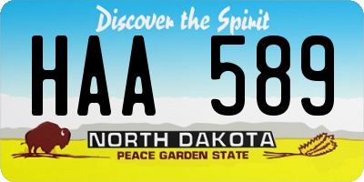ND license plate HAA589