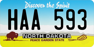 ND license plate HAA593