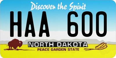 ND license plate HAA600