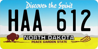 ND license plate HAA612