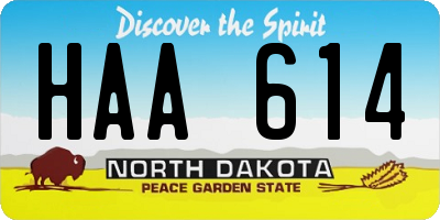 ND license plate HAA614