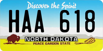 ND license plate HAA618