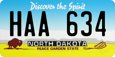 ND license plate HAA634