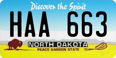 ND license plate HAA663