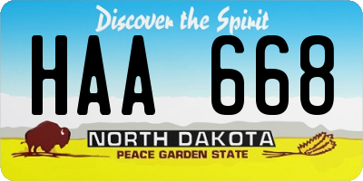 ND license plate HAA668