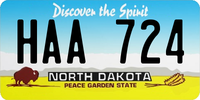 ND license plate HAA724