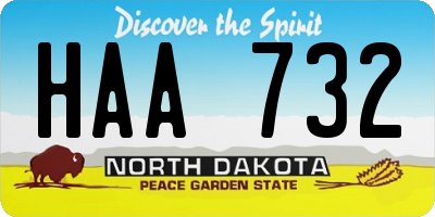 ND license plate HAA732