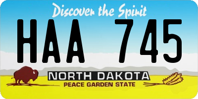 ND license plate HAA745