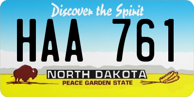 ND license plate HAA761