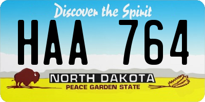 ND license plate HAA764