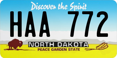 ND license plate HAA772