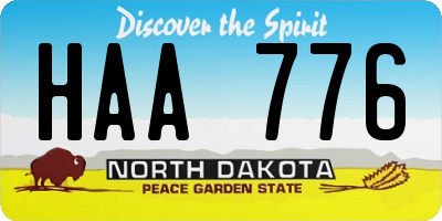 ND license plate HAA776