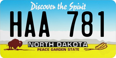 ND license plate HAA781