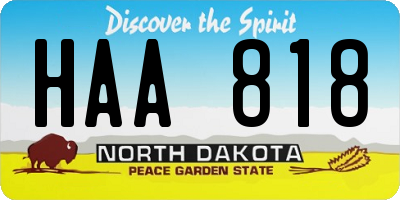 ND license plate HAA818