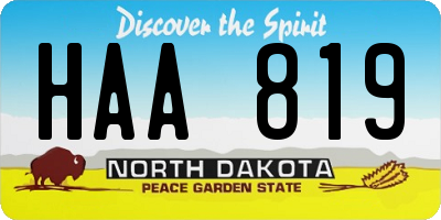 ND license plate HAA819