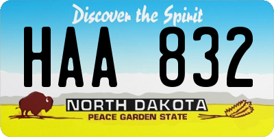 ND license plate HAA832