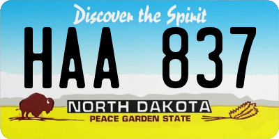 ND license plate HAA837