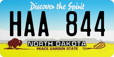 ND license plate HAA844