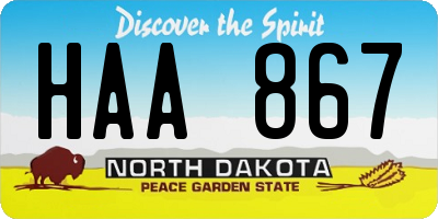 ND license plate HAA867