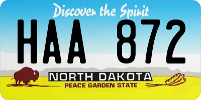 ND license plate HAA872