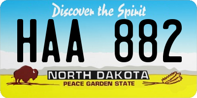 ND license plate HAA882