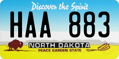ND license plate HAA883
