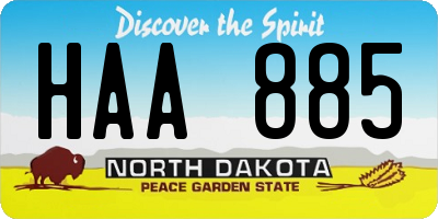 ND license plate HAA885