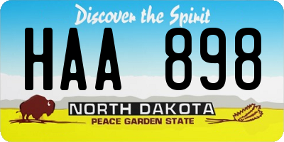 ND license plate HAA898