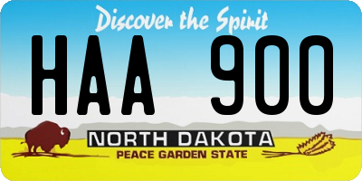 ND license plate HAA900