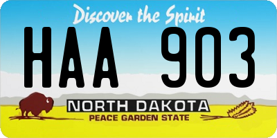 ND license plate HAA903
