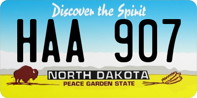 ND license plate HAA907