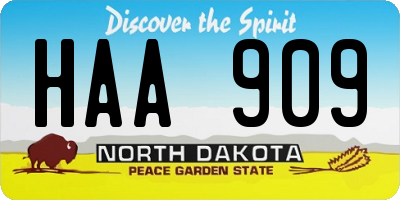 ND license plate HAA909