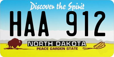 ND license plate HAA912