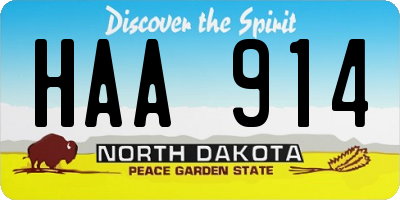 ND license plate HAA914