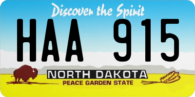 ND license plate HAA915