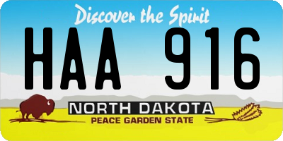 ND license plate HAA916