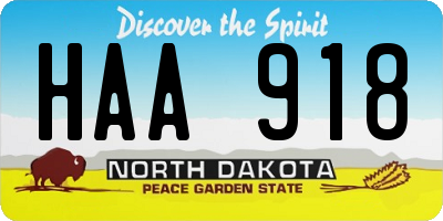 ND license plate HAA918